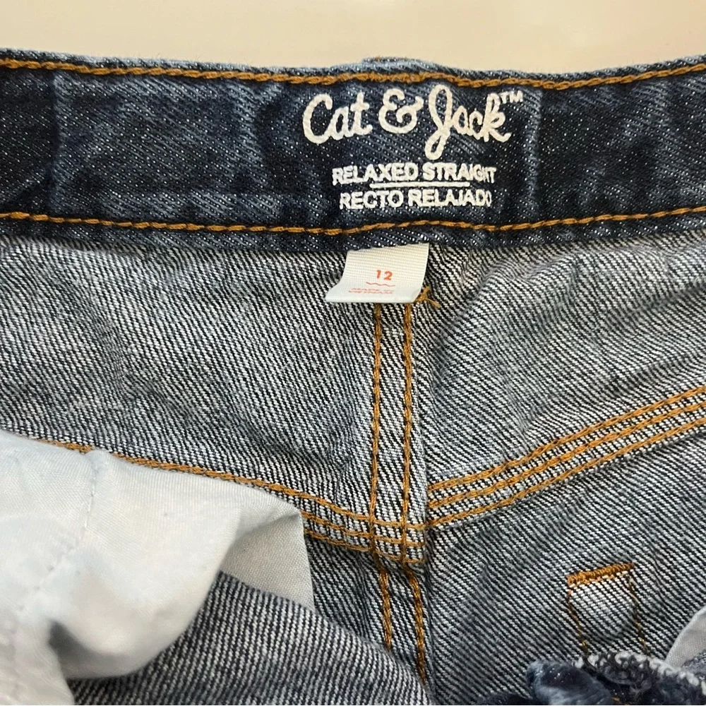 Lot of 3 Boys Cat & Jack Relaxed Straight Jeans size 12 - Picture 2 of 10